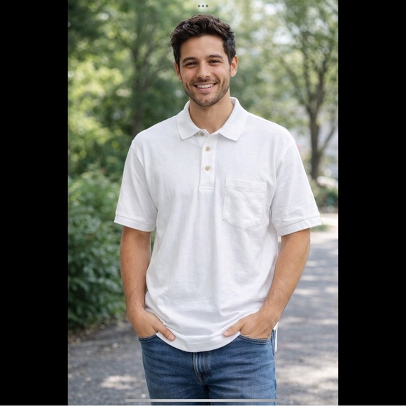 NEW Tiger Hill Mens White Polo Shirt Size Large - Picture 3 of 7